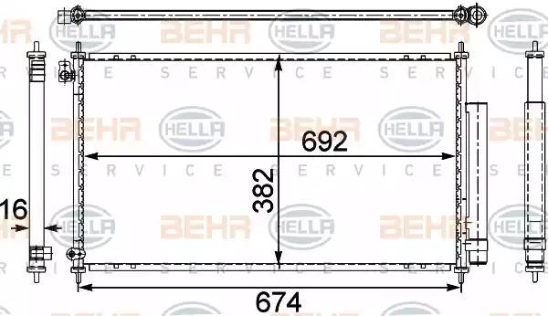 Конденсатор, кондиционер 8FC 351 303-681 HELLA
