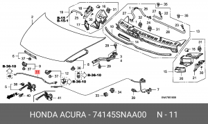Упор капота 74145SNAA00 HONDA
