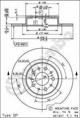 Тормозной диск 08.7861.11 BREMBO