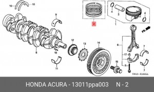 Кольца поршневые (комплект) 13011PPA003 HONDA