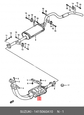 Предглушитель выхлопных газов 14150-60A10 SUZUKI