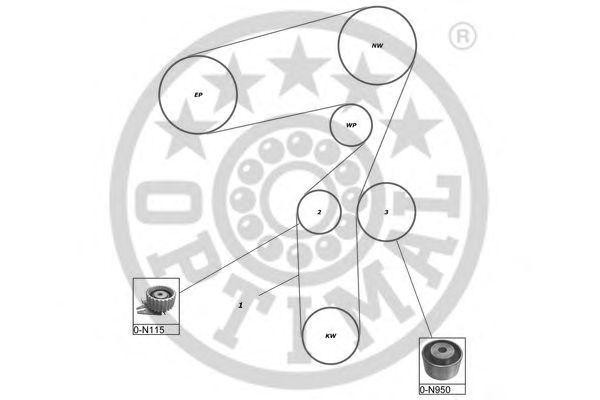Комплект ремня ГРМ SK-1080 OPTIMAL