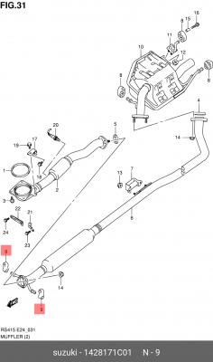 Кронштейн, система выпуска ОГ 14281-71C01 SUZUKI