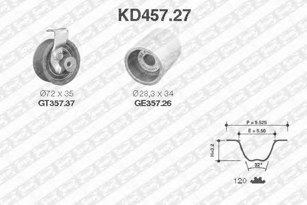 Комплект ремня ГРМ KD457.27 NTN SNR