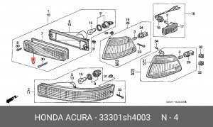 Фонарь указателя поворота 33301SH4003 HONDA