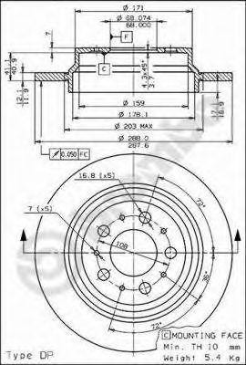 Тормозной диск 08.7765.11 BREMBO