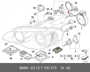 Крышка фары 63 12 7 192 573 BMW
