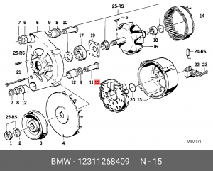 Ремкомплект, генератор 12 31 1 268 409 BMW
