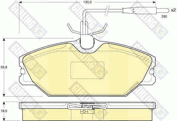 Комплект тормозных колодок, диско 6110301 GIRLING
