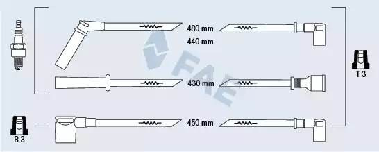 Ккомплект проводов зажигания 83561 FAE
