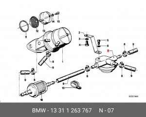 Регулятор давления подачи топлива 13311263767 BMW