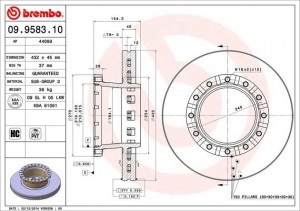 Тормозной диск 09.9583.10 BREMBO
