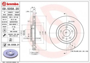 Тормозной диск 09.5058.20 BREMBO