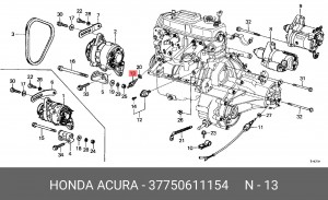 Датчик, температура охлаждающей жидкости 37750611154 HONDA