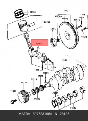 Шатунный подшипник 3975-23-105A MAZDA