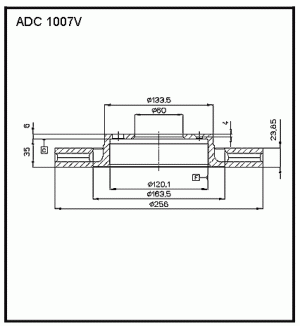 Диск тормозной ADC1007V ALLIED NIPPON