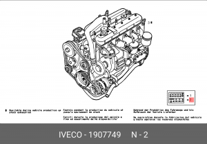 Комплект прокладок, головка цилиндра 1907749 IVECO