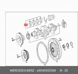 Вкладыши шатунные A9040302560 MERCEDES BENZ