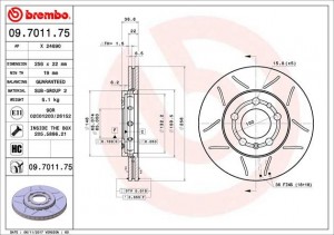 Тормозной диск 09.7011.75 BREMBO