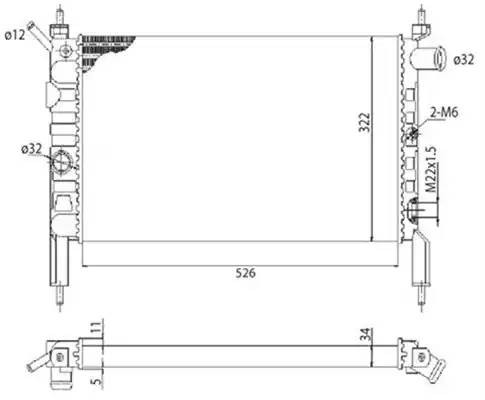 Радиатор охлаждения ДВС 350213831003 MAGNETI MARELLI