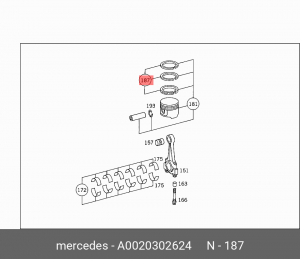 Кольца поршневые A0020302624 MERCEDES BENZ