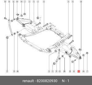 Рычаг независимой подвески колеса, подвеска колеса 8200820930 RENAULT