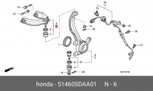 Рычаг независимой подвески колеса, подвеска колеса 51460-SDA-A01 HONDA