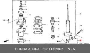 Амортизатор подвески 52611S5VR02 HONDA