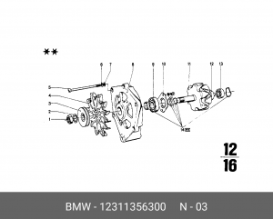Ременный шкив, генератор 12 31 1 356 300 BMW