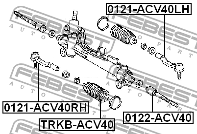 Наконечник рулевой тяги 0121-ACV40LH FEBEST