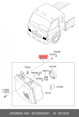 Фара головного света 921025H001 HYUNDAI KIA