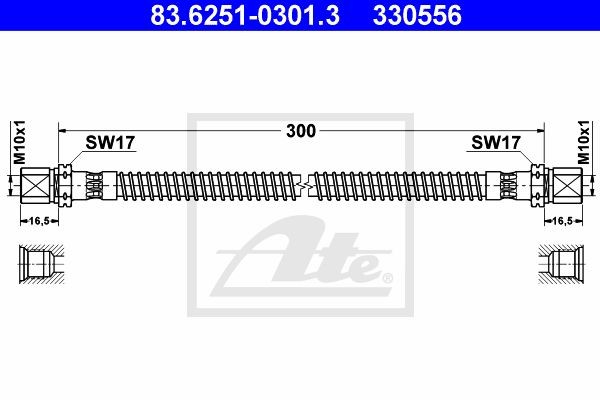 Тормозной шланг 83.6251-0301.3 ATE