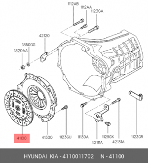 Диск сцепления 4110011702 HYUNDAI KIA