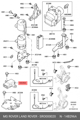 Датчик, продольное / поперечное ускорение SRO000020 MG ROVER LAND ROVER