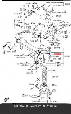 Подвеска, рычаг независимой подвески колеса GJ6A2889Y MAZDA