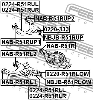 Сайлентблок - втулка амортизатора подвески NAB-R51RUP1 FEBEST