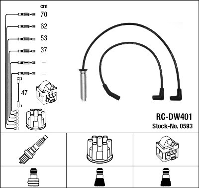 Ккомплект проводов зажигания RCDW401 NGK NTK