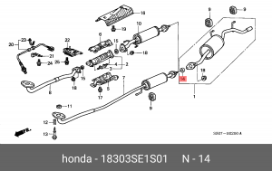 Прокладка, выпускной трубопровод 18303SE1S01 HONDA