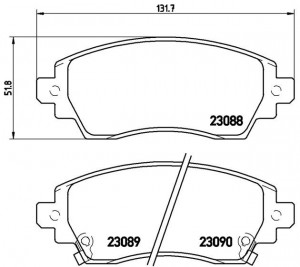 Комплект тормозных колодок, диско P83042 BREMBO