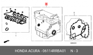 Комплект прокладок, блок-картер двигателя 06114RRBA01 HONDA