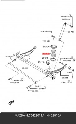 Пружина ходовой части LC6428011A MAZDA