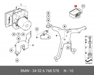 Датчик, продольное / поперечное ускорение 34 52 6 768 578 BMW
