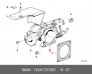 Патрубок дроссельной заслонки 13541707081 BMW