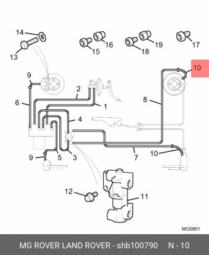 Тормозной шланг SHB100790 MG ROVER LAND ROVER