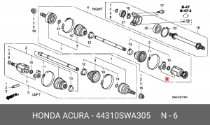 ШРУС 44310SWA305 HONDA