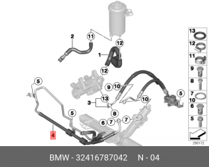 Шланг ГУР 32 41 6 787 042 BMW