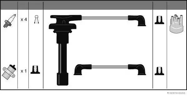 Ккомплект проводов зажигания J5381003 H B JAKOPARTS NIPPARTS