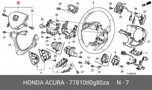 Подушка безопасности 77810TL0G80ZA HONDA