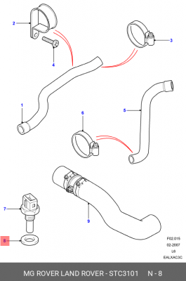 Уплотнительное кольцо, резьбовая пр STC3101 LAND ROVER