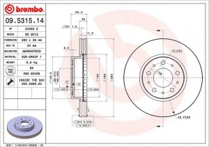 Тормозной диск 09.5315.14 BREMBO